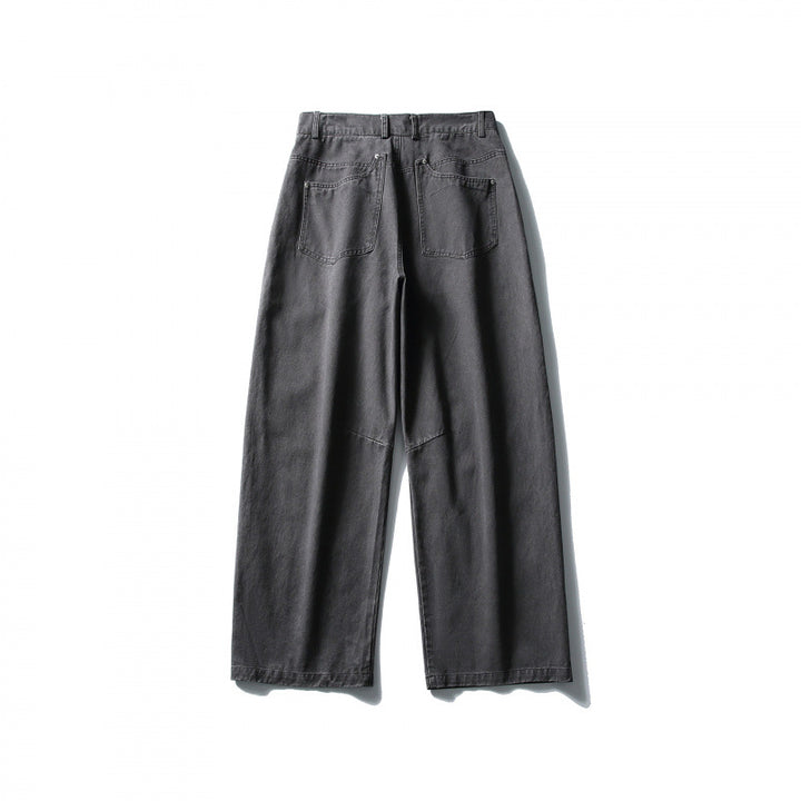 Men's Wide Utility Pants in Workwear Look with Knee Patches and Straight Leg Amarae