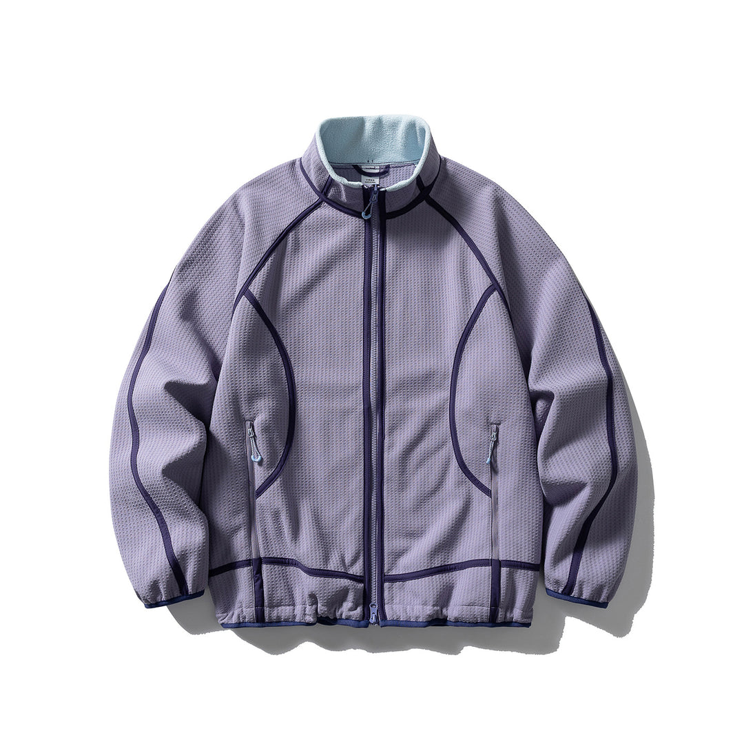 Unisex Structured Fleece Jacket with Zipper, Raglan Sleeves and Elastic Hem Amarae