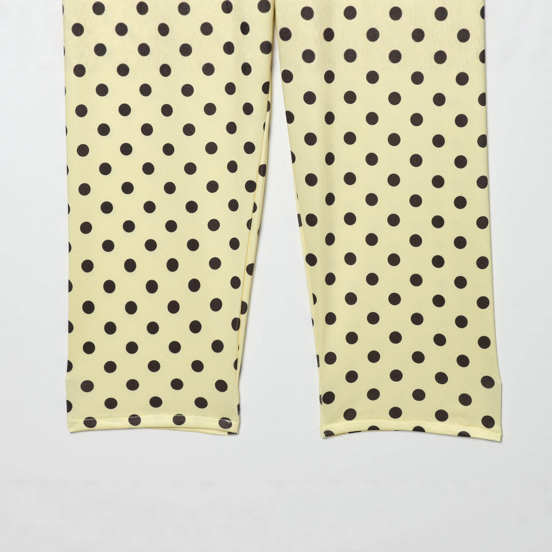 Women's High-Waisted Polka Dot Leggings made of Stretch Jersey Amarae