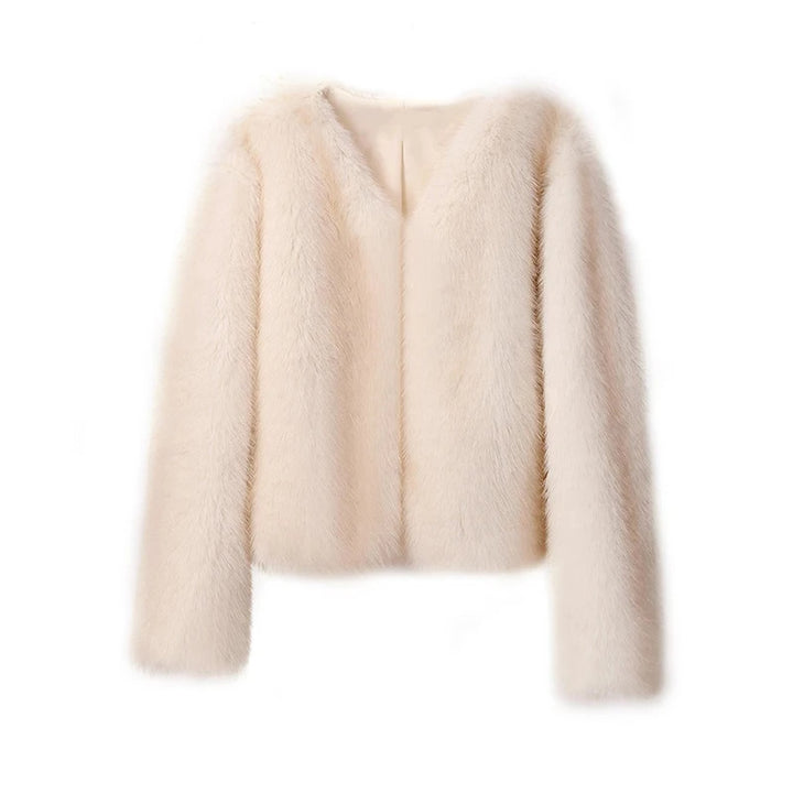 Ladies Fluffy Fleece Jacket with Loose Fit and Voluminous Sleeves Lune London