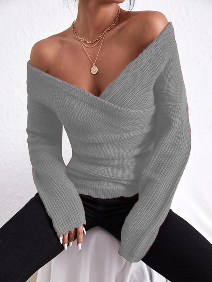 Ladies Chic and Stylish Checked Knit Top