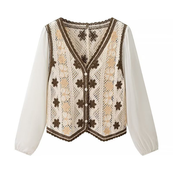 Blouse en dentelle pour femmes avec un élégant design floral Chic & Stil
