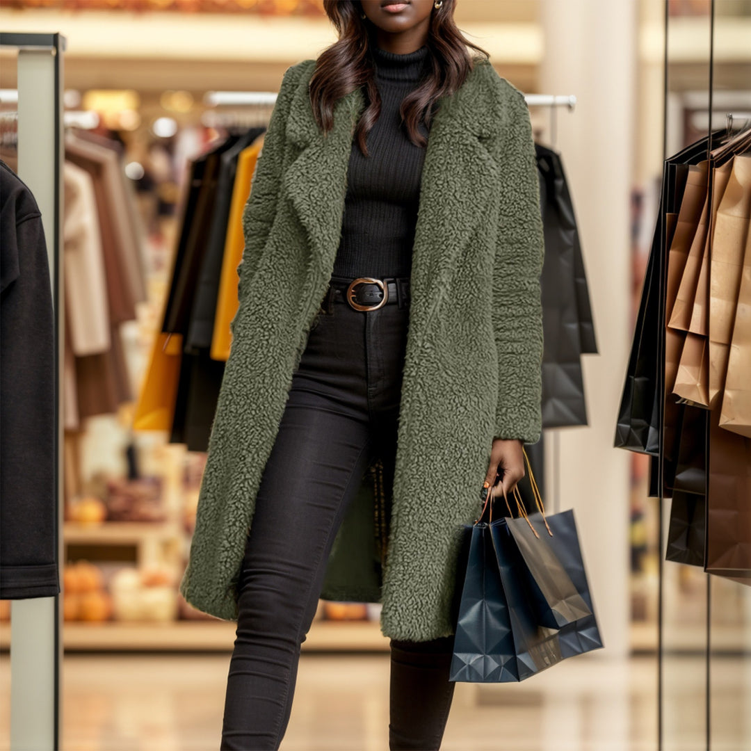 Oversized plush coat for women with teddy fur Amarae