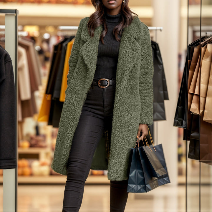 Oversized plush coat for women with teddy fur Amarae