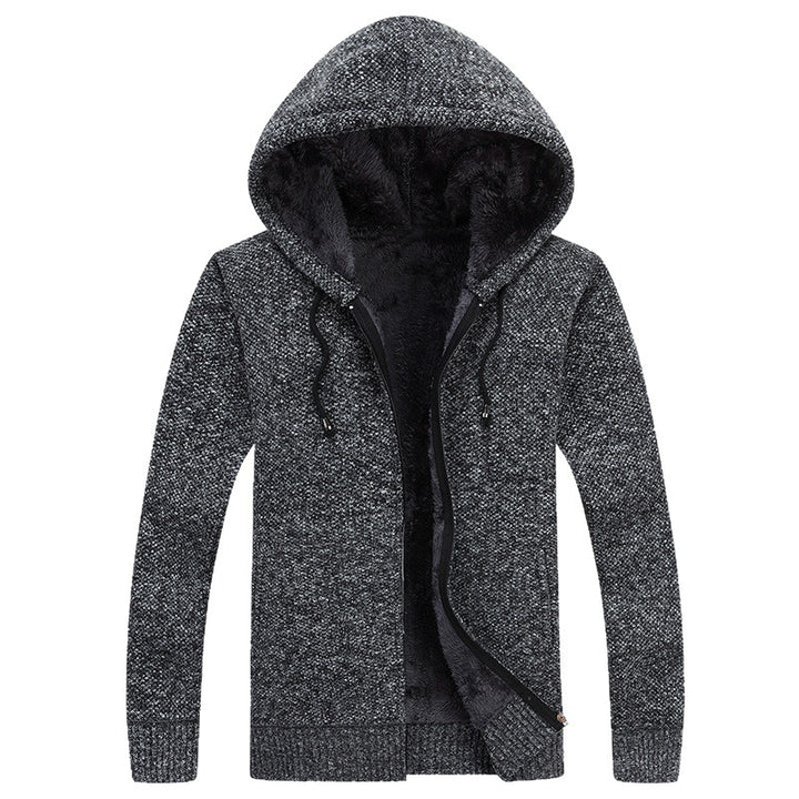 Comfortable fleece jacket for men with hood and soft inner lining Lune London