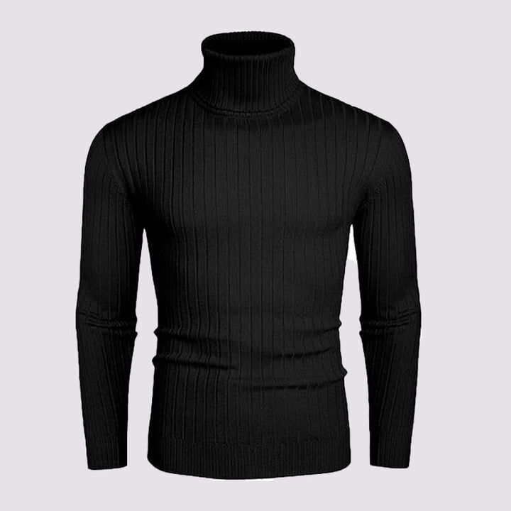 Men's turtleneck sweater made from high-quality knitted materials with an elegant ribbed texture Lune London