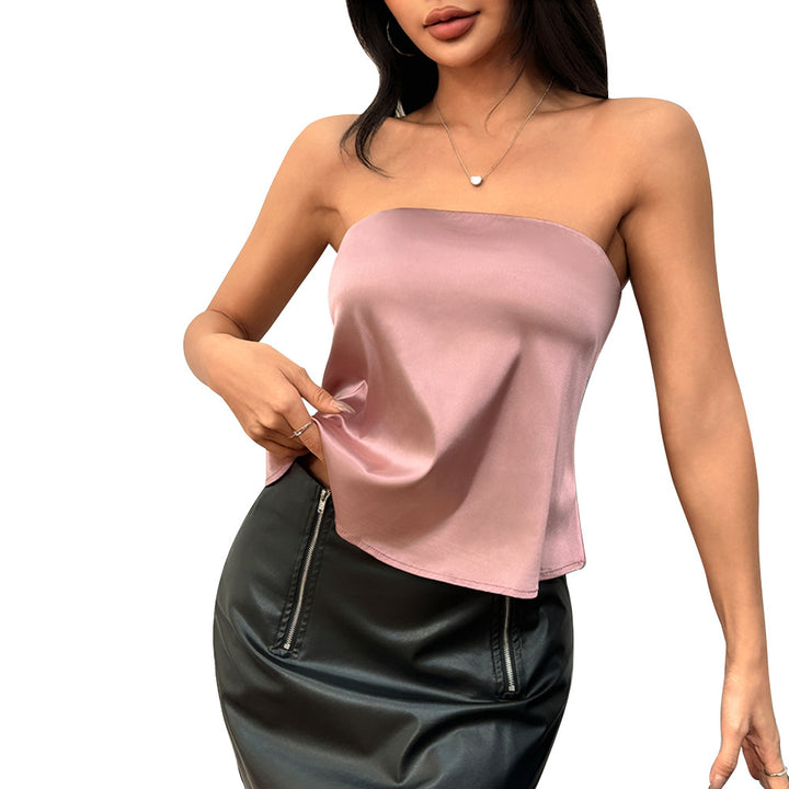Top en chiffon sans bretelles pour femmes avec coupe fluide Chic & Stil