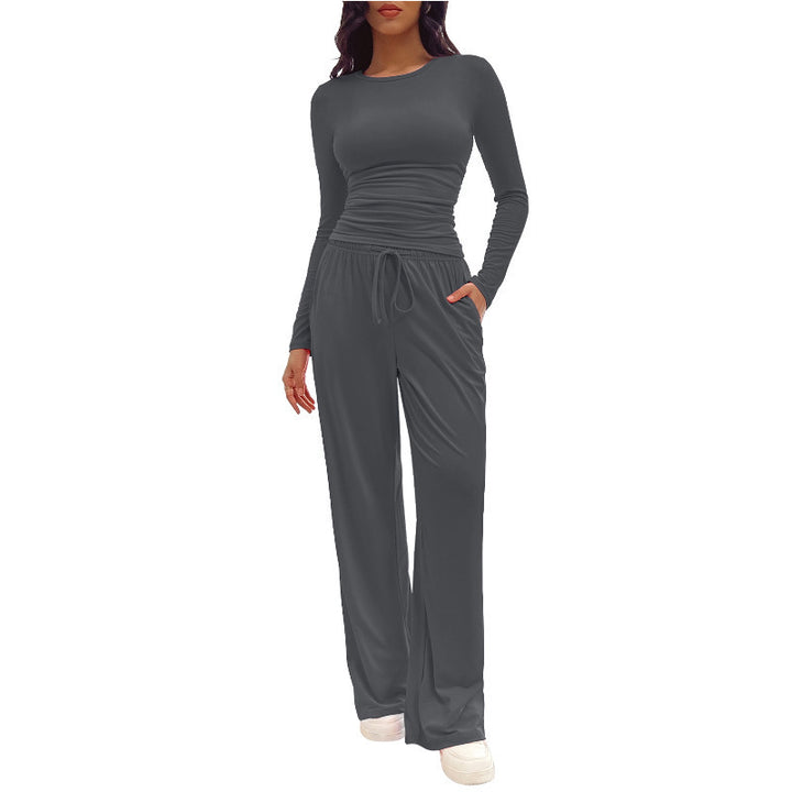 Women's Comfortable Lounge Set with Long-Sleeved Top and Loose-Fitting Pants Lune London