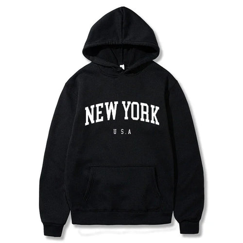 Women's hoodie with fashionable New York print and comfortable fit Amarae