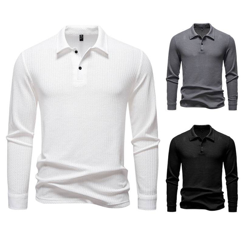 Men's polo shirt with textured surface and modern collar Lune London