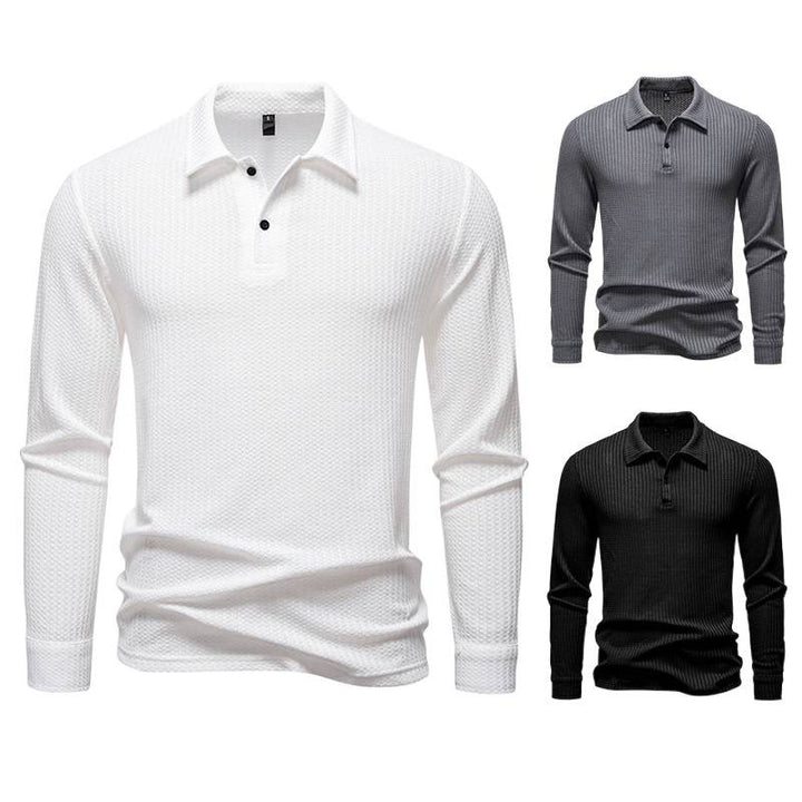 Men's polo shirt with textured surface and modern collar Lune London