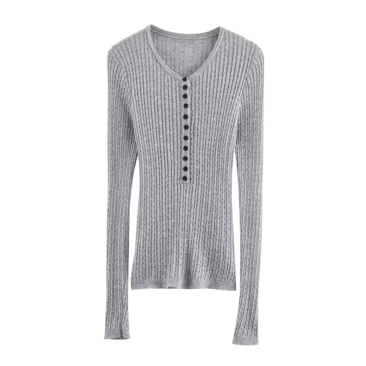 Long sleeve t-shirt for women with textured rib pattern Lune London