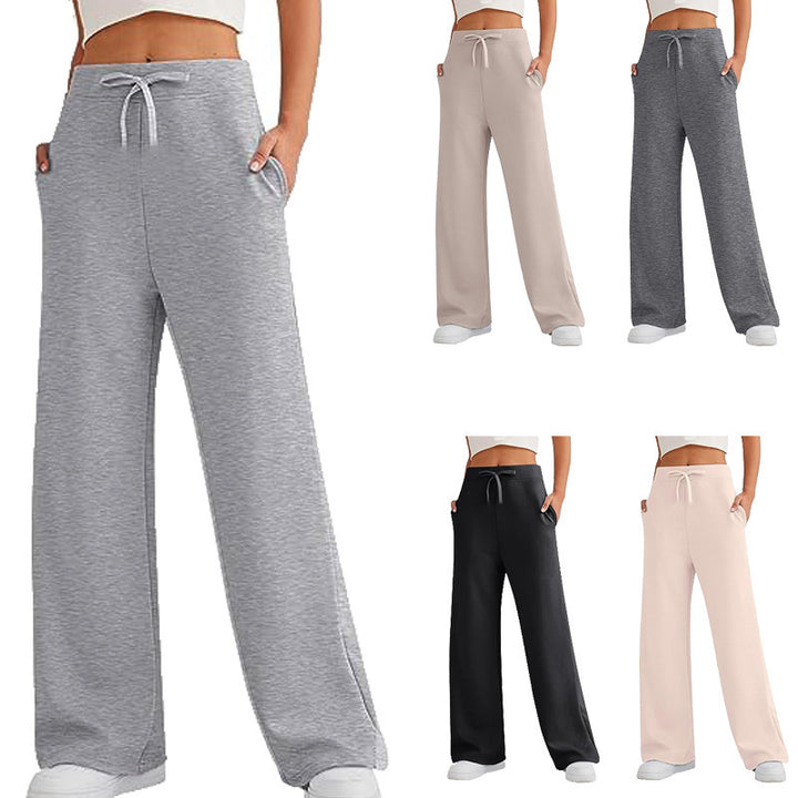 Loose women's leisure pants with elastic waist and practical pockets Lune London
