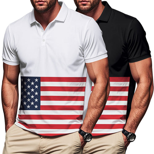 Men's polo with flag pattern Amarae