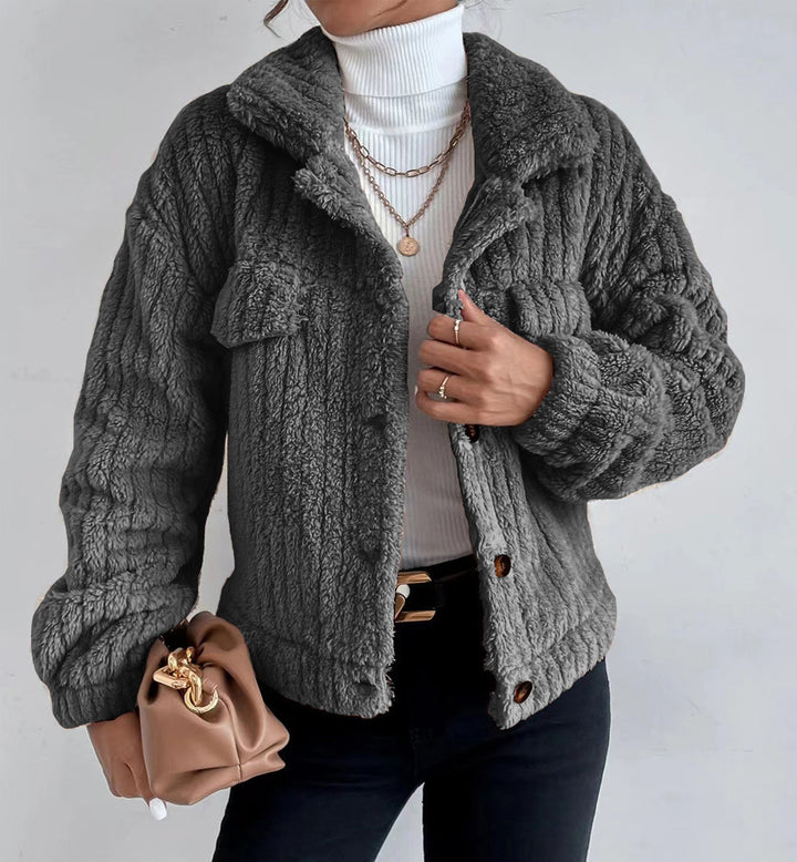 Ladies oversized soft structured fleece jacket Lune London