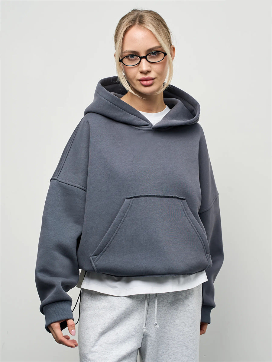 Ladies oversized hoodie with kangaroo pocket and relaxed fit Lune London