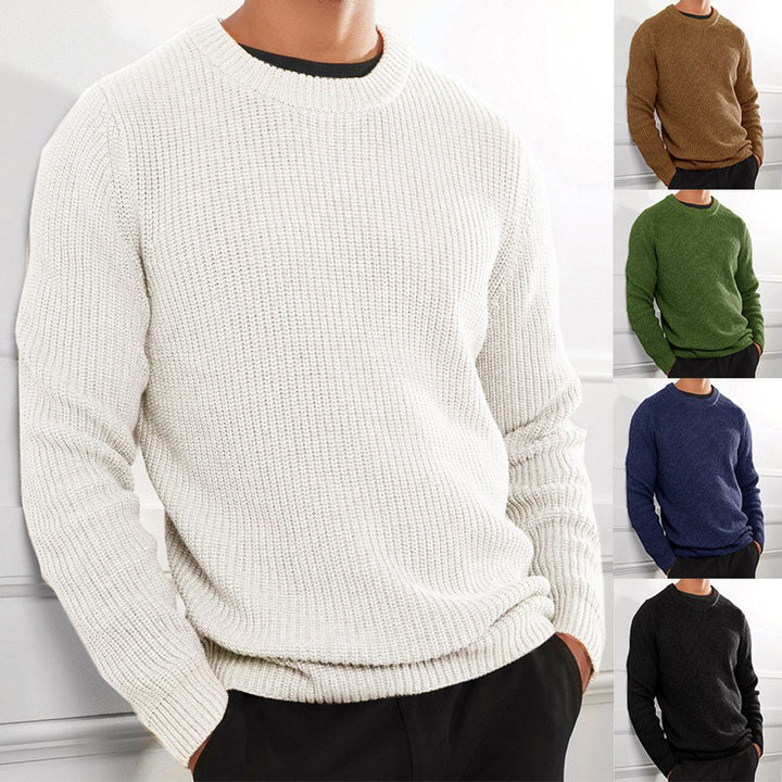 Chunky knit sweater for men with a textured design and a high collar Lune London