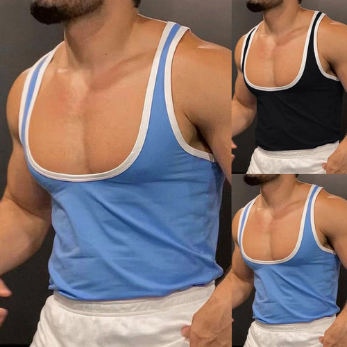 Men Breathable Fitness Tank Top with Wide Straps and Flat Hem Amarae