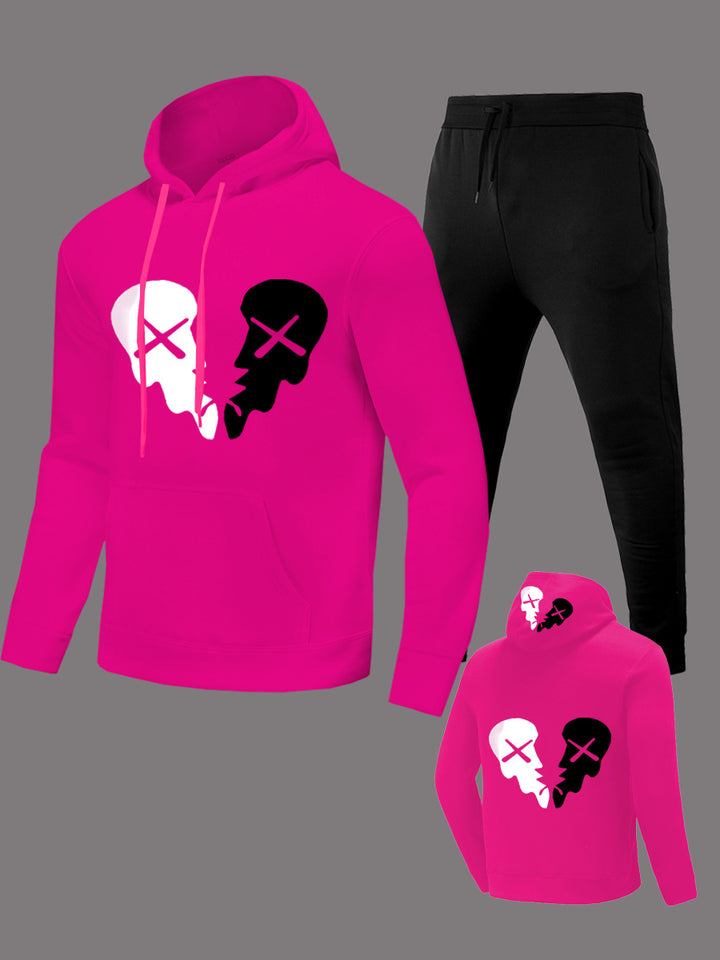 Women's jogger set and sporty hoodie with creative skull pattern Lune London