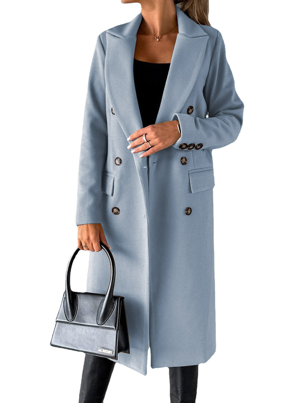Elegant double-breasted women's coat with fitted silhouette Lune London