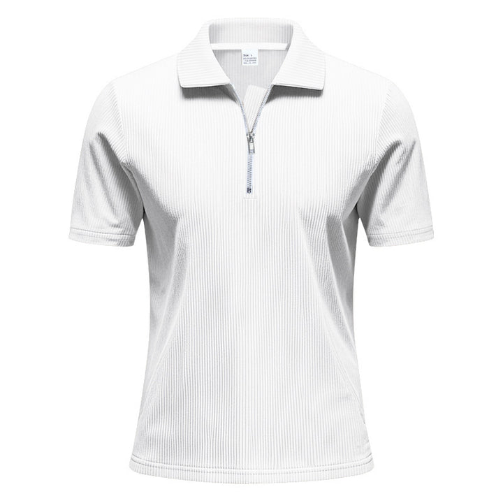 Men's short sleeve sports polo with zipper Lune London