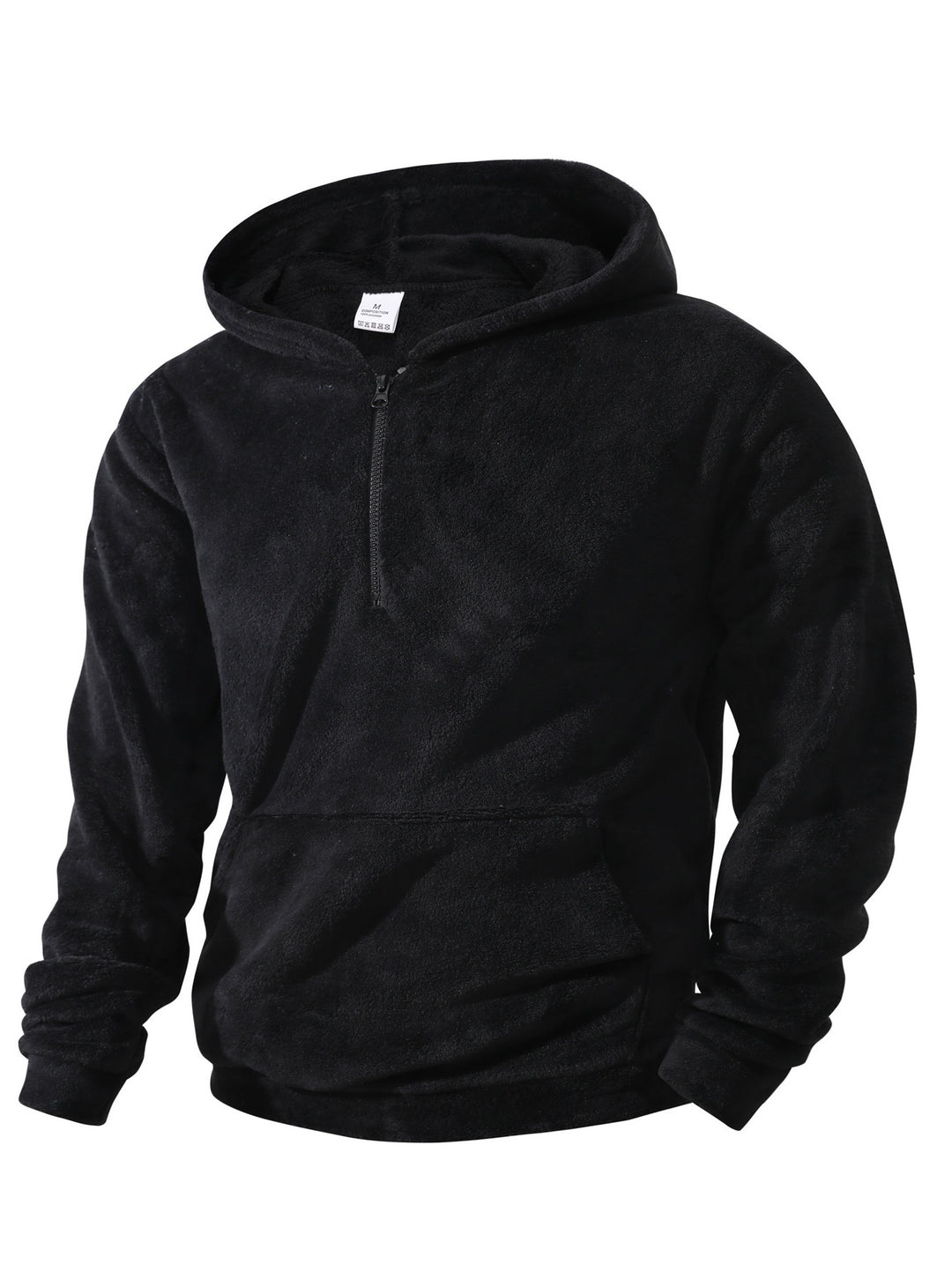Men's Fleece Hoodie with innovative mid-length zipper Lune London