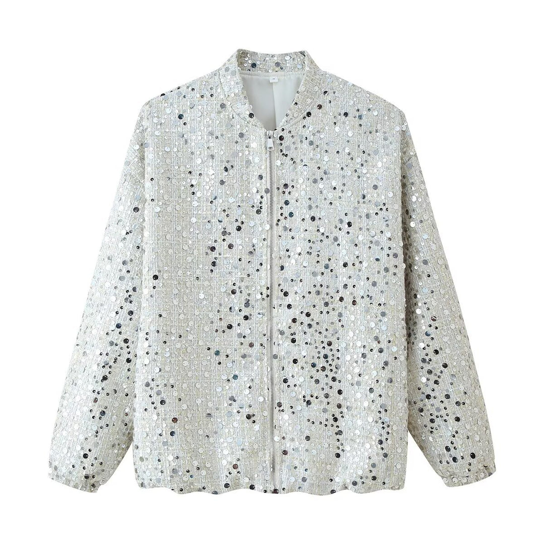 Women Shiny Chic Bomber Jacket