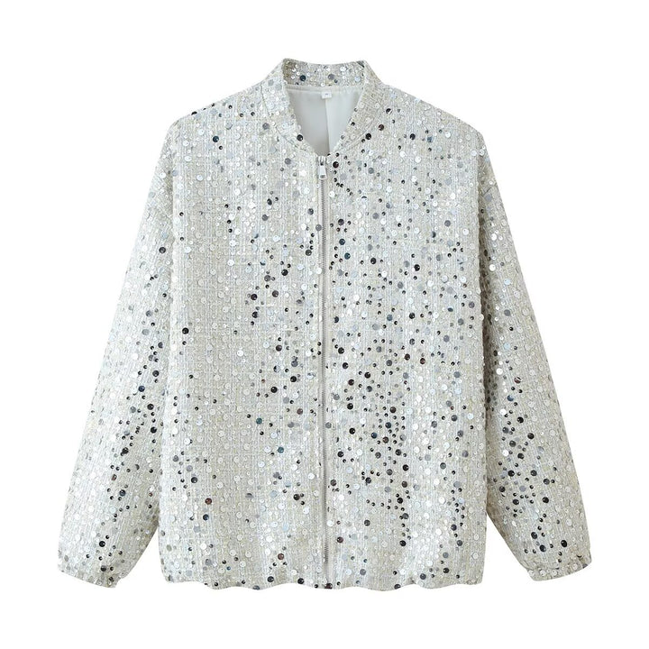 Women Shiny Chic Bomber Jacket