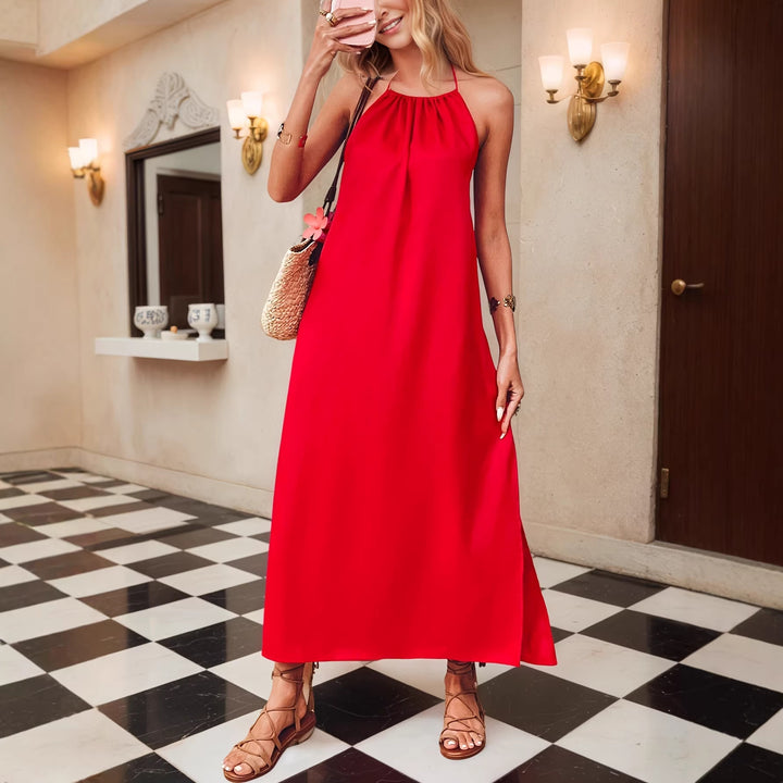 Women's Maxi Dress with Elegant Halter Strap Lune London