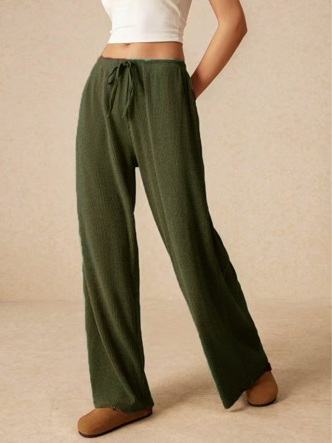 Wide ribbed trousers with drawstring Lune London