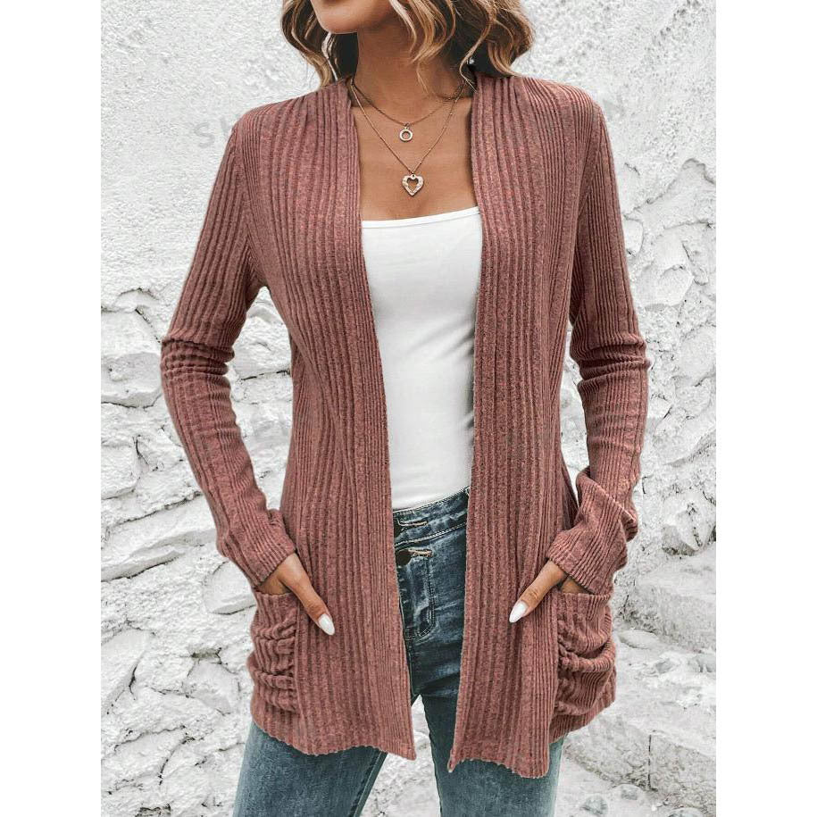 Knit jacket for women with open design and practical pockets Lune London