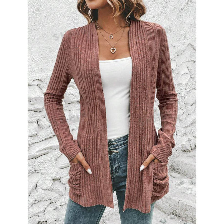 Knit jacket for women with open design and practical pockets Lune London