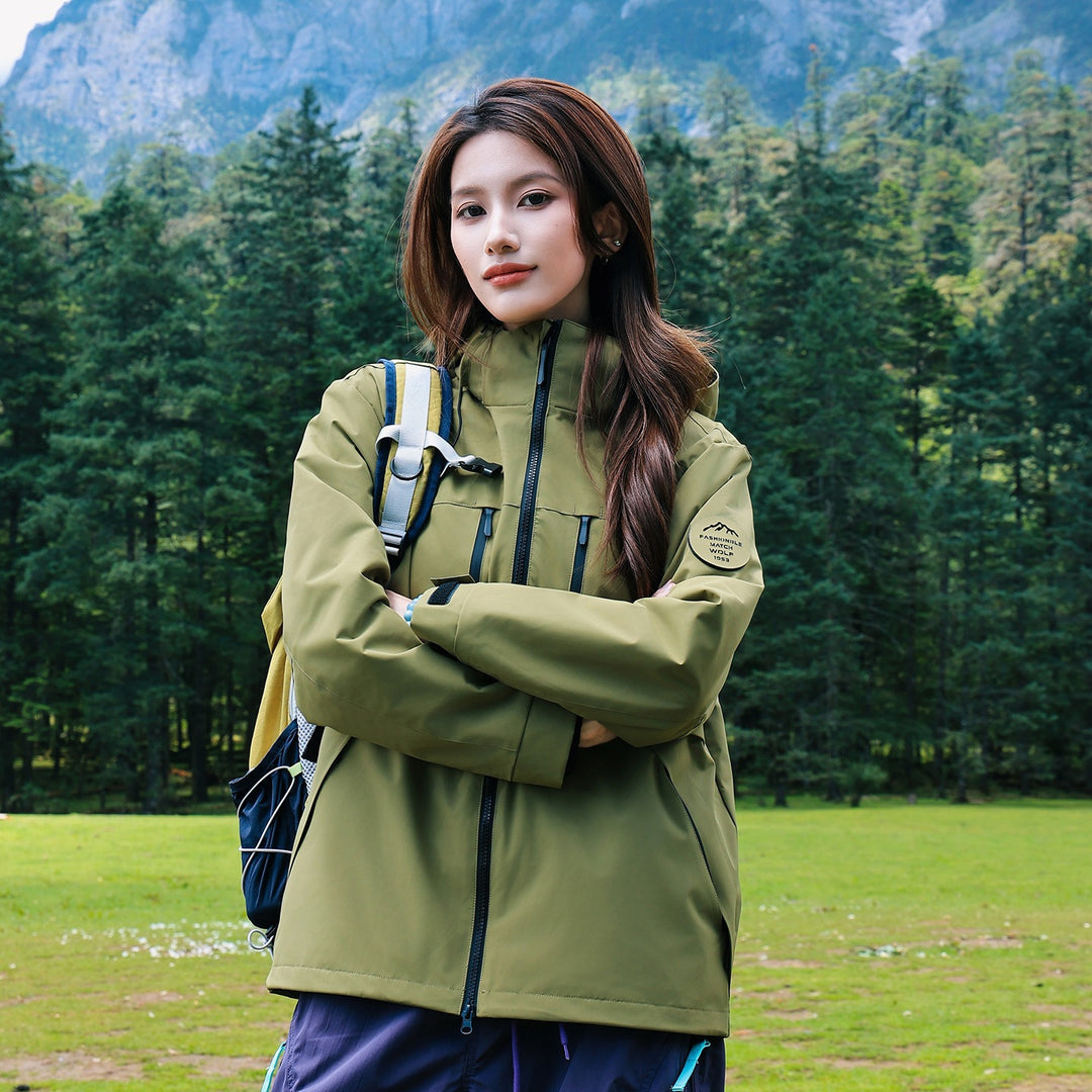 Men's Waterproof Breathable Softshell Outdoor Jacket with Adjustable Hood Amarae