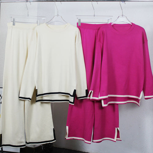 Casual knitted set for women with contrasting finishes Amarae