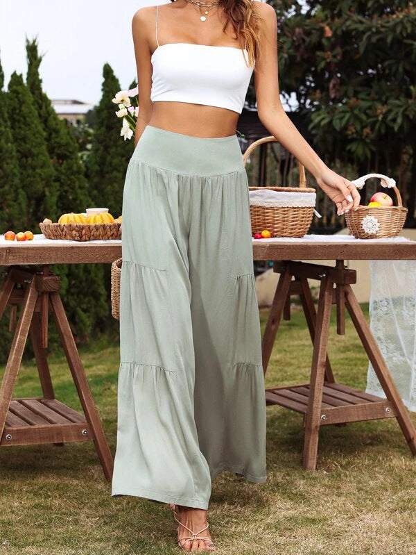 Summer pants for women, loose fit with elastic waist and fluid cut Lune London