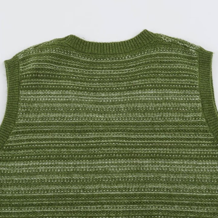 Men's Knitted Vest with V-Neck, Button Placket and Fine Textured Knit Amarae