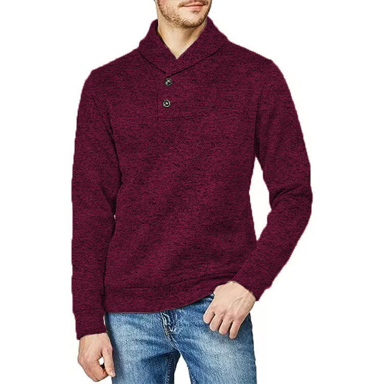 Men's sweater with high collar and button detail Lune London