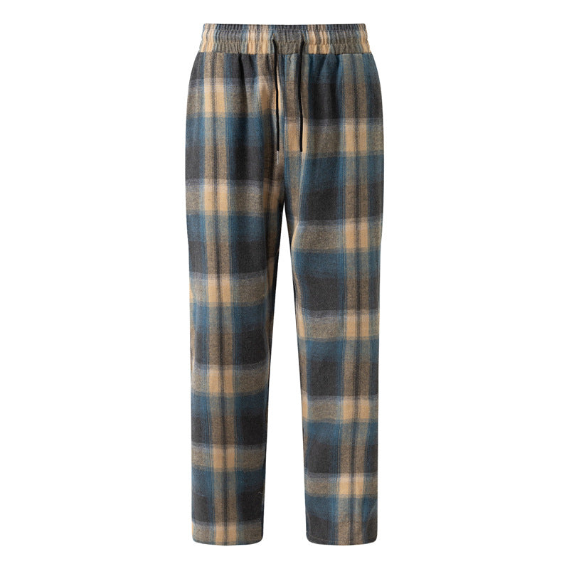 Comfortable flannel pants for men with practical side pockets and elastic waist Lune London