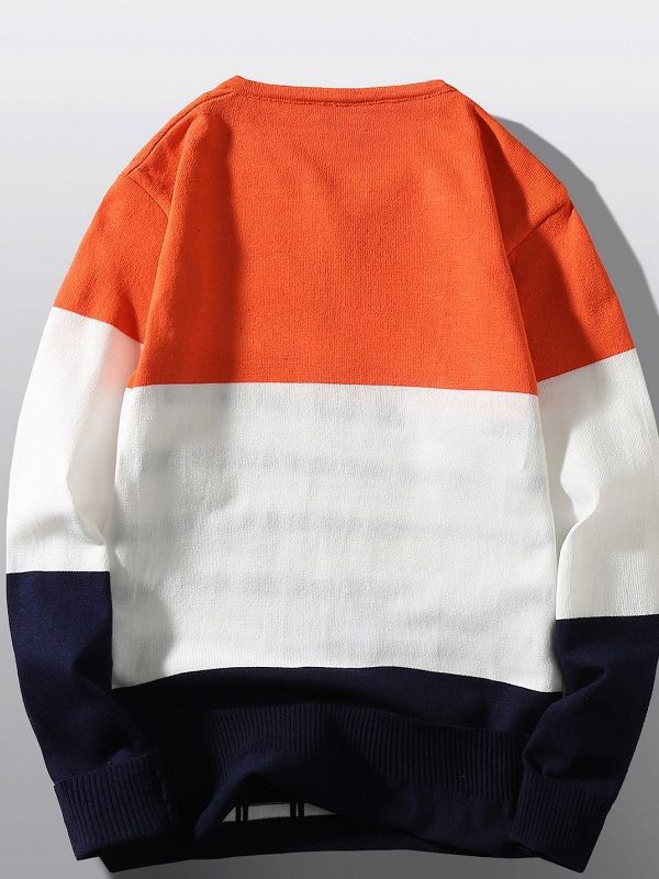 Pullover à col en V tendance pour femmes avec motif de structure graphique Lune London