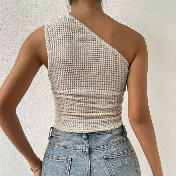 Top with textured structure cut on one side for women Lune London