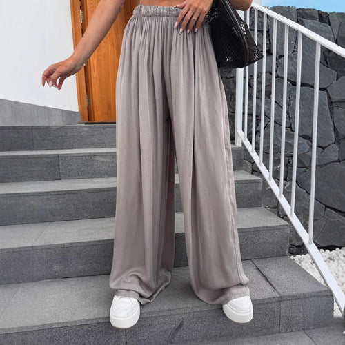 Pantalons palazzo légers pour femmes avec taille élastique et coupe large Chic & Stil