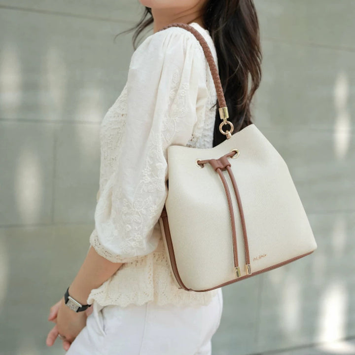 Women's Romantic Crochet Blouse with Continuous Button Placket, V-Neck and Three-Quarter Balloon Sleeves Amarae
