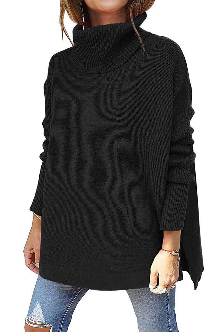 Comfortable turtleneck sweater for women with a textured design and a loose fit Lune London
