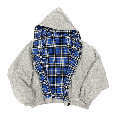 Veste à capuche décontractée pour femmes avec doublure à carreaux Chic & Stil