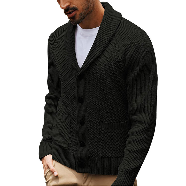 Knitted jacket for men with shawl collar and pockets Lune London