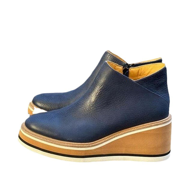 High-quality suede wedge heel boots for women with non-slip sole Lune London