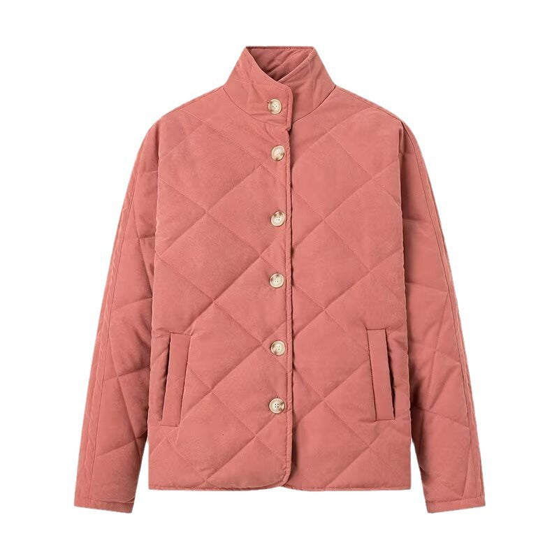 Women Light padded jacket with stand-up collar and diamond stitching Amarae