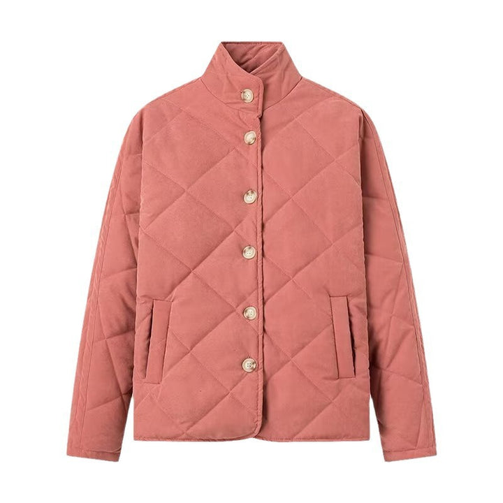 Women Light padded jacket with stand-up collar and diamond stitching Amarae