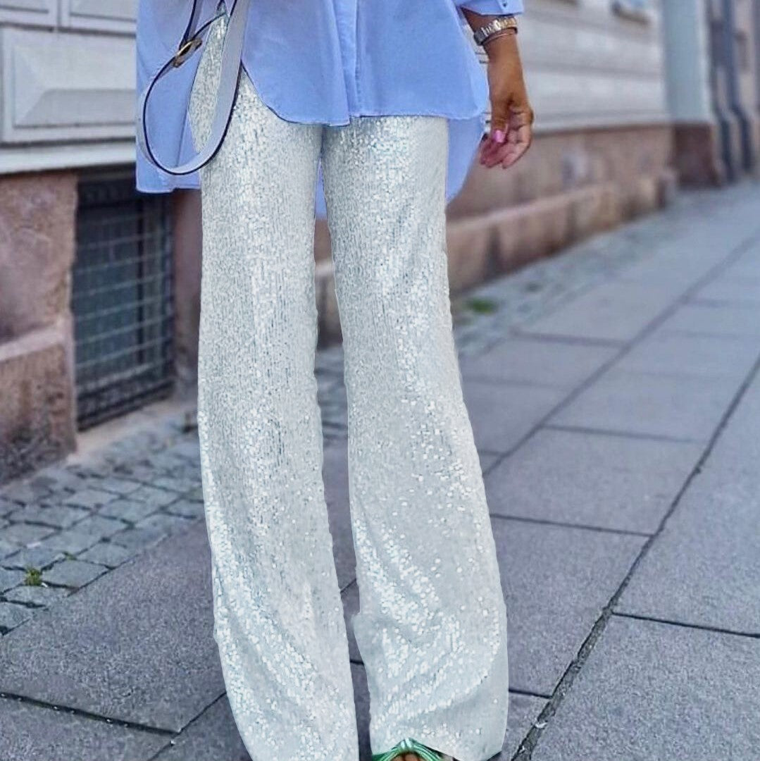 Women's Glamorous Sequin Pants Lune London