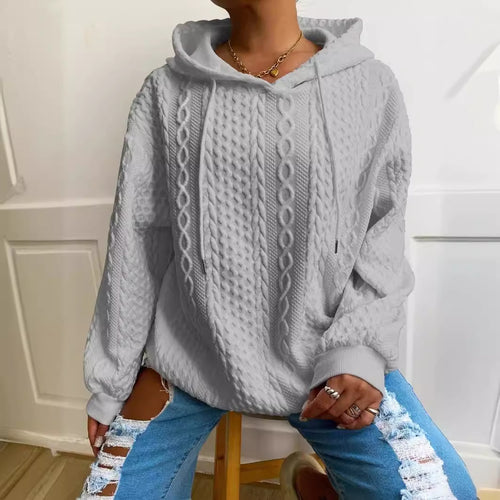 Ladies Oversized Hoodie with Patterns featuring Structured Details and a Hood Amarae
